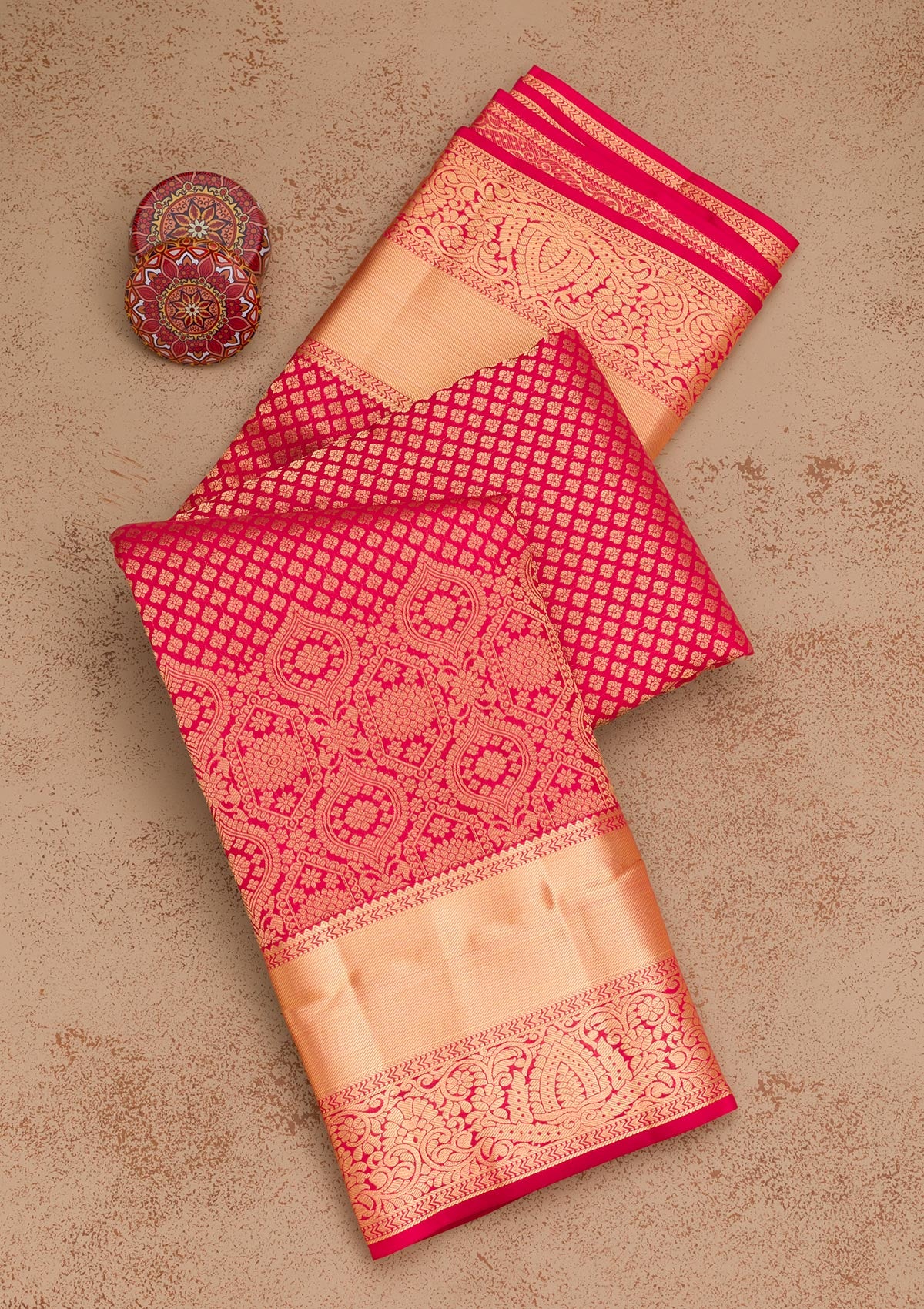 Rani Pink Zariwork Kanjivaram Pure Silk